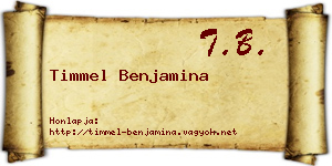 Timmel Benjamina névjegykártya